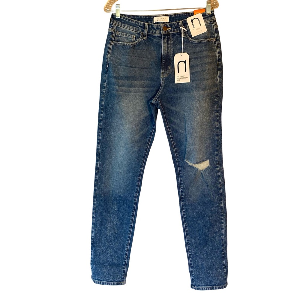 Nature Denim NWT size 28 medium stone washed distressed denim jeans